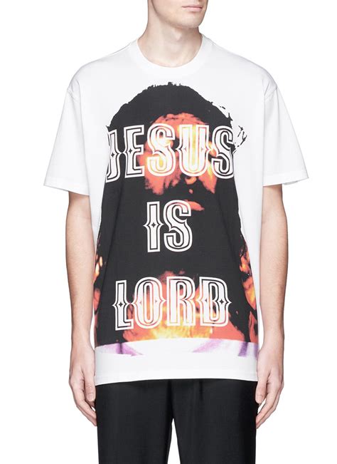 givenchy white jesus is lord t shirt|Givenchy Jesus Is Lord Print Crew Neck T.